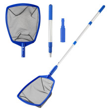 Pool Skimmer Net with 5ft Telescopic Aluminum Pole for Quick Leaf Removal and Daily Pool Cleaning