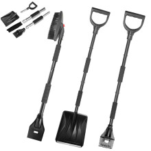 Snow Shovel Kit 3in1 Ice Scraper and Snow Brush Foldable Design for Car and Outdoor Use