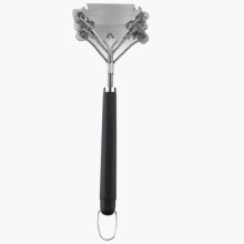Bristle Grill Brush with Scraper, 16.5' Stainless Steel BBQ Grill Cleaner for All Grills