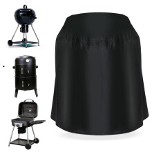 Round BBQ Grill Cover Heavy Duty Waterproof Fire Pit Protector Weather Resistant Snug Fit