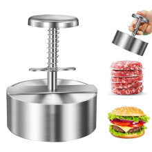 Stainless Steel Adjustable Burger Press with Non Stick Surface and Heat Resistant Handle 11cm