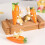 Ceramic Rabbit with Carrot Statue Easter Ornament 3