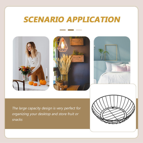 Metal Wire Fruit Storage Basket Smooth Rounded Edges for Kitchen Countertop 1Pack 1