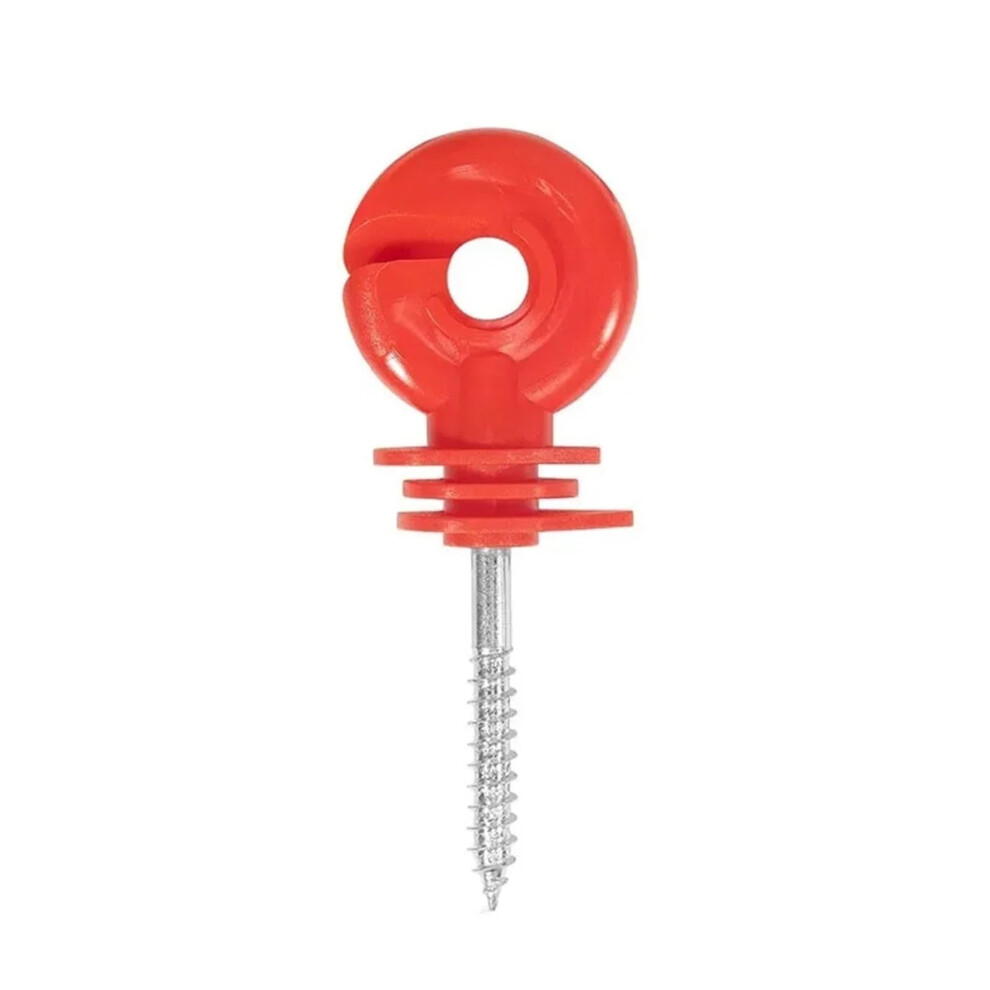 100Pcs Red Screwin Electric Fence Insulators For Wood Posts, Rainproof Sunproof Visibility 9092120763515