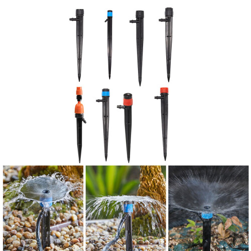 100pcs Drip Irrigation Emitters Adjustable 360 Flow Control EightHole Arrow Stakes Garden 1
