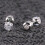 Opolski Rhinestone Stud Earrings Titanium Steel Round Cubic 3
