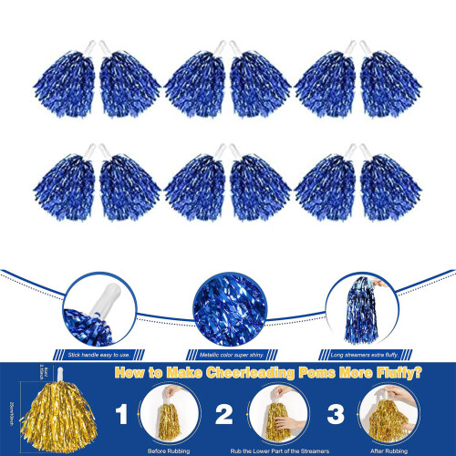 Handliche Cheerleader-Pompoms mit Mini-Griff für-Goldschwarz 2