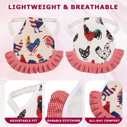 2PCS Waterproof Chicken Saddle for Hens, Elastic Hen Apron with Feather Protection Design 2