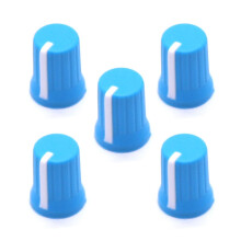 Universal Rubber Rotary Knobs Set of 5 Wear‑Resistant Grip for Audio Mixer Potentiometer Replacement Light Blue