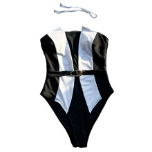 Maillot de bain une pièce pour femmes, tissu Spandex à haute-L