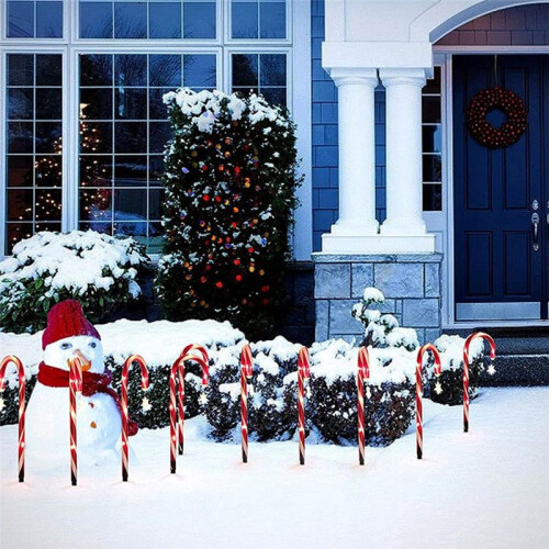 Solar Christmas Cane Ground Lights Light String Candy Star Cane Lawn Landscape 2