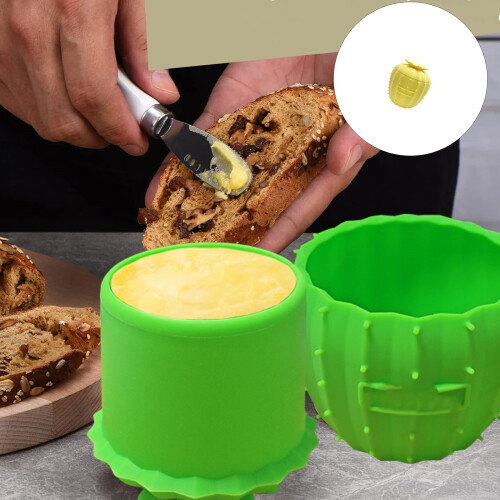 Hitzebeständiger Butterbehälter aus Silikon,-Grün 1