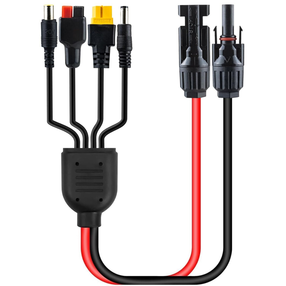 4 In 1 Solar Charging Cable 16Awg With Dc7909 Dc5521 Xt60, 1M Universal Solar Panel Adapter For Camping Generator 9092120764130