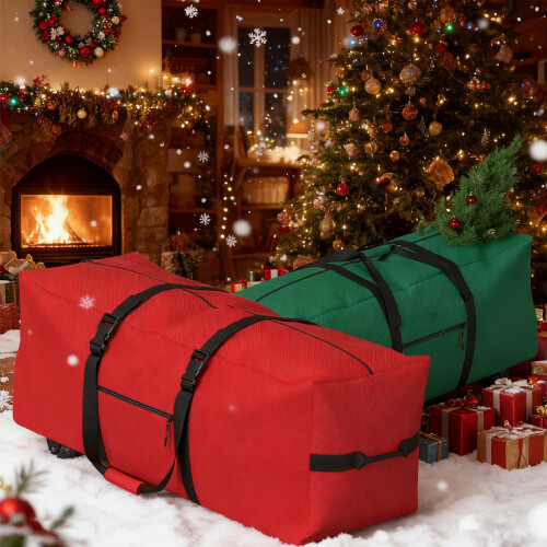 Rolling Christmas Tree Storage Bag 7.5/9Ft - Oxford Extra-Red 1 2