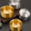 Pack of 2 Stainless Steel Kitchen Dishware Small-Gold 9cm 7