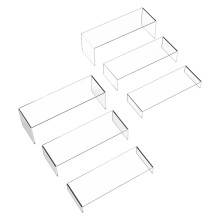 6 Pieces Acrylic Display Stands Three Different Heights-Clear