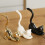 Incenses Burners Handmade Incenses Stick-White cat white base 4