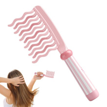 Peine ancho de dientes grandes para cabello rizado, cepillo ondulado de doble fila, herramienta de masaje antiestático para el cuero cabelludo para