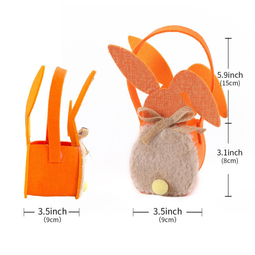 Rabbit-shaped Easter basket with handle, colorful snack bags 1