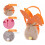 Rabbit-shaped Easter basket with handle, colorful snack bags 3