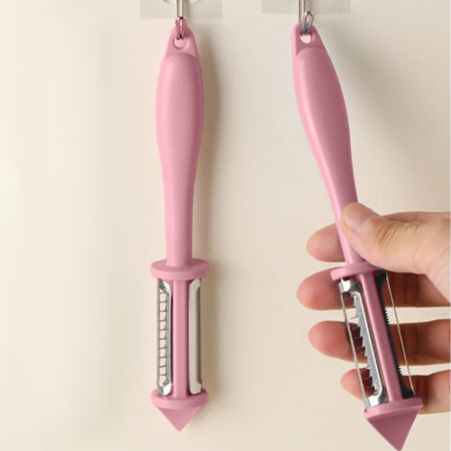 Gemüseschäler, rosa, Kunststoff, 3-in-1 2