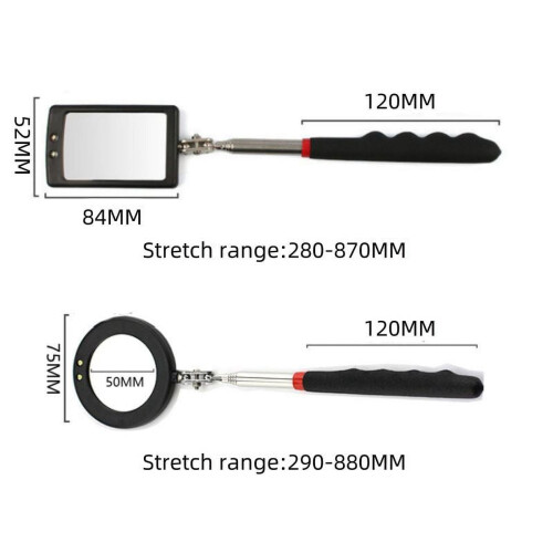 Telescoping Inspection Mirror with LED Light for Vehicle 1