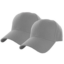 Gorras para hombre, Gorras de béisbol, Gorra de béisbol de verano para hombre, color liso, informal, para exteriores, 2 piezas, gris, talla única