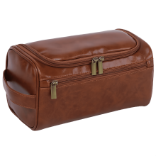 Trousse de maquillage polyvalente en cuir PU imperméable, idéale pour les voyages et le rangement.