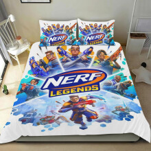 Nerf-tema 3-delat lakanset (133x193 cm), mjukt och hudvänligt, unik stjärndesign – perfekt heminredning och present till fans, kompatibelt med
