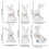 Rustic Wooden Easter Bunny Table Decor Set of 6 3