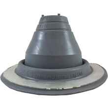 Membrană de etanșare pentru țevi de acoperiș din metal EPDM gri, bază rotundă, diametru exterior țeavă 1/4" - 2-1/2"