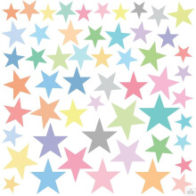Sorbet Rainbow Star Wall Decals 5 Point Star Wall Stickers Peel and Stick
