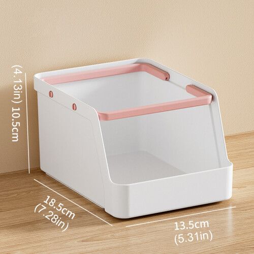 Durable Plastic Stackable Drawer Storage Organizers-Light Grey 2