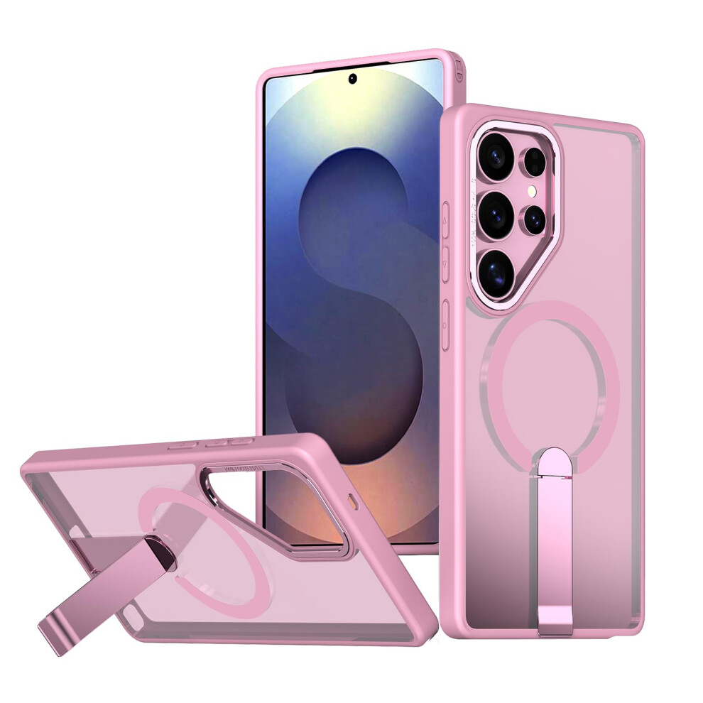 Magsafe Compatible Samsung Galaxy S24 Ultra Case With Kickstand, Military Grade Protection, Slim Cover Pink 9330225014508