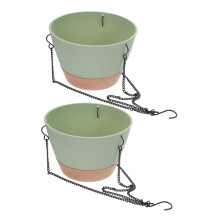 2 Pack Hanging Planters for Balcony with Durable Iron Frame, SpaceSaving Outdoor Flower Pots