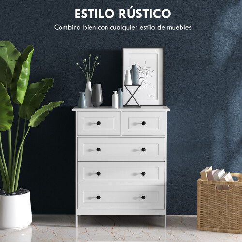 Homcom Cajonera Blanco 74 x 40 x 91 cm 2