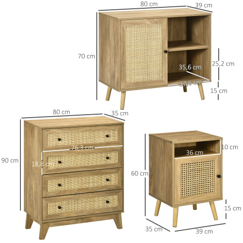 Homcom Conjunto para Hogar Marrón 80 x 35 x 95 cm 2