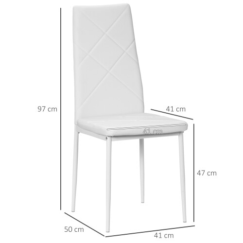 Homcom Sillas de Comedor Blanco 41 x 50 x 97 cm 2