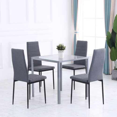 Homcom Mesa de Comedor Gris 75 x 75 x 75 cm 1