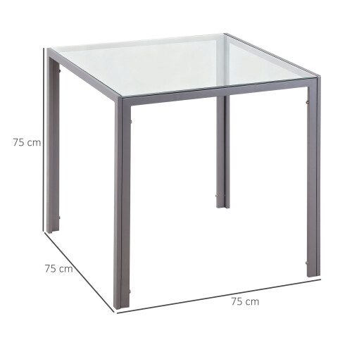 Homcom Mesa de Comedor Gris 75 x 75 x 75 cm 2