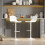Homcom Taburetes de Bar Blanco 40.5 x 44 x 104 cm 2