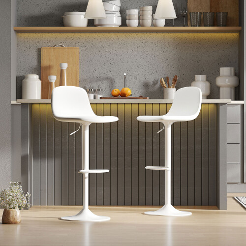 Homcom Taburetes de Bar Blanco 40.5 x 44 x 104 cm 1