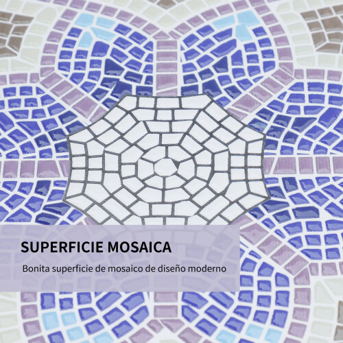 Outsunny Mesa de Jardín Bicolor 60 x 60 x 71 cm 2