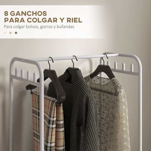 Homcom Perchero con Zapatero Blanco 63 x 37 x 153 cm 2
