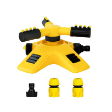 Garden Sprinkler Set with Dual Watering Modes Adjustable Spray Distance Quick Hose Connection Yellow