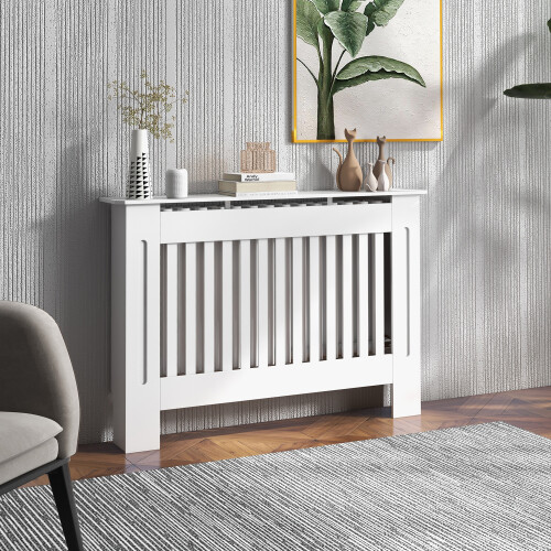Homcom Cubierta de Radiador Blanco 112 x 19 x 81 cm 1