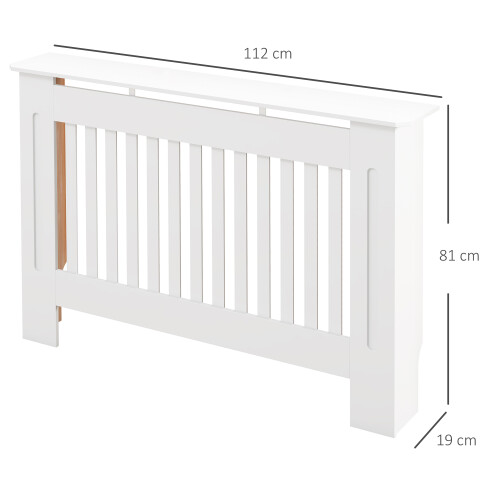 Homcom Cubierta de Radiador Blanco 112 x 19 x 81 cm 2