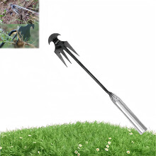 Weeding Tool with 4 Prong Manganese Steel Claw, Long Handle Manual Weed Puller for Lawn and Garden
