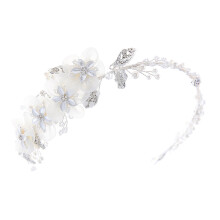 Imitation Pearls Headpiece With Snowflake Elements-Silver