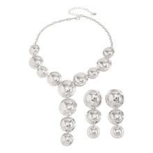Comfortable Geometric Necklace and Earrings Set-white king
